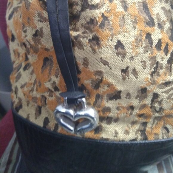 ❤️3 BRIGHTON Croc Leather & Leopard Top Handle / Backpack Bag Purse +Dustbag+FOB main image 13